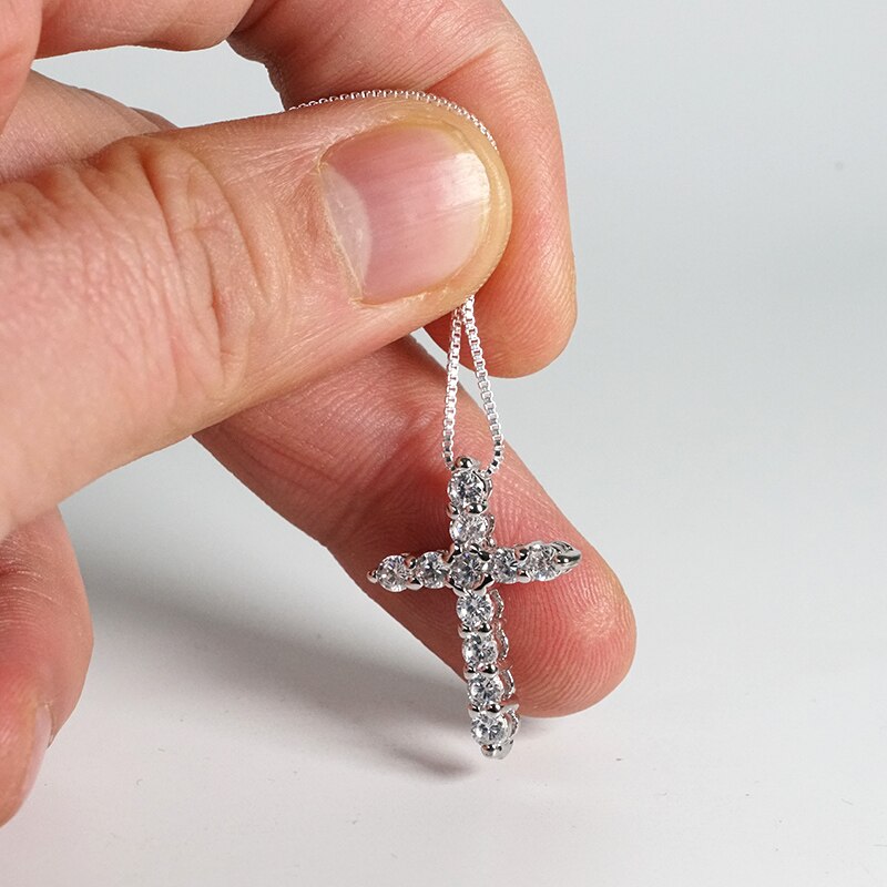 Cubic Zircon Cross Pendant Necklace