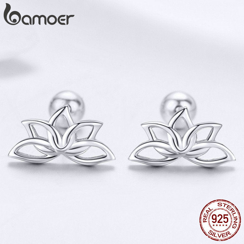 925 Sterling Silver Elegant Lotus Necklace Jewelry Set
