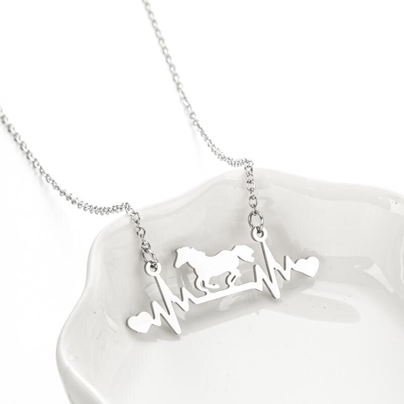 Lucky cowgirl horse necklace