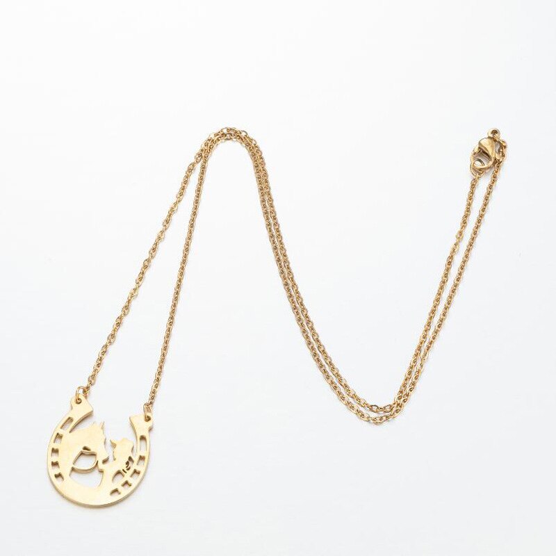 Lucky cowgirl horse necklace