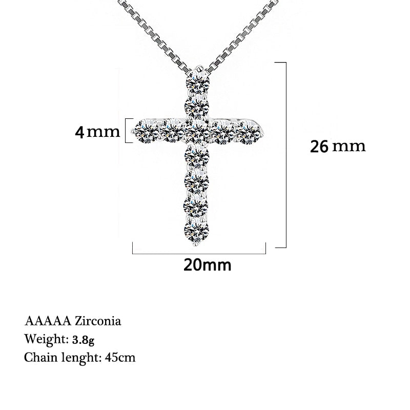 Cubic Zircon Cross Pendant Necklace