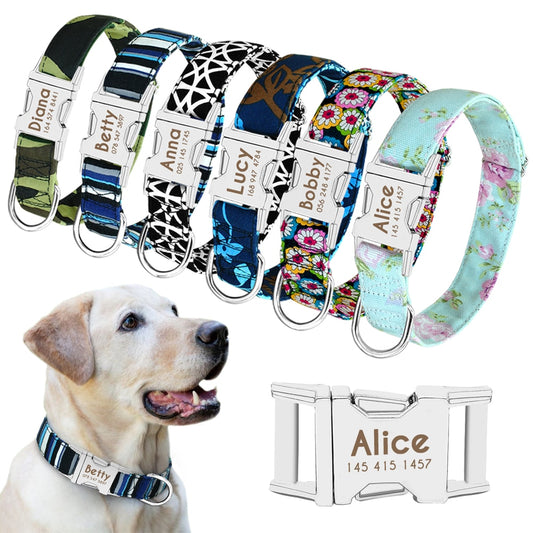 Dog Collar Personalized Nylon Pet Tag