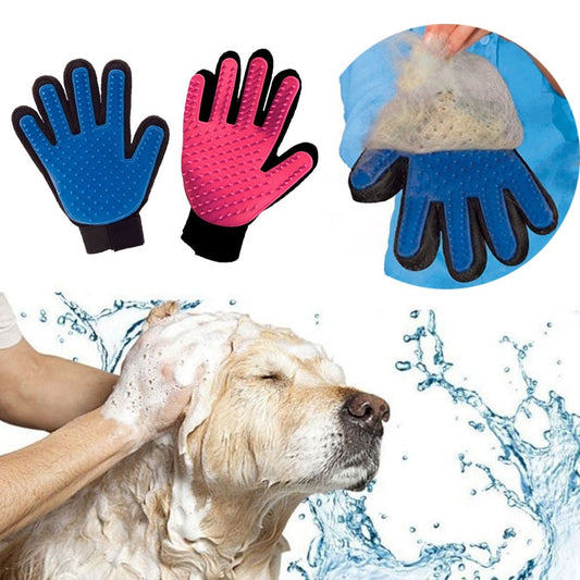 Pet grooming shedding glove
