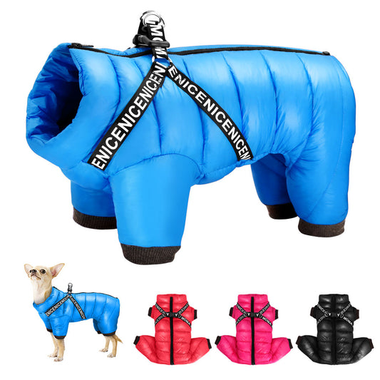 Waterproof Dog Jacket With Harness For Small to Medium Dogs