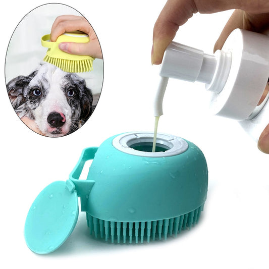 Silicone dog grooming bath brush