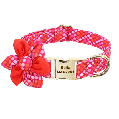 Custom engraved nylon print dog collar