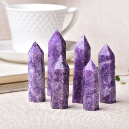 Lapidolite Purple quartz tower for energetic healing