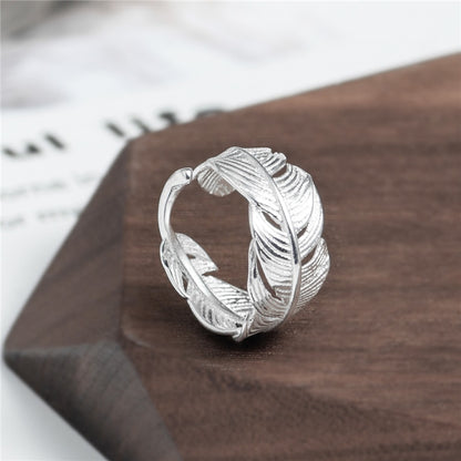 sterling silver feather ring