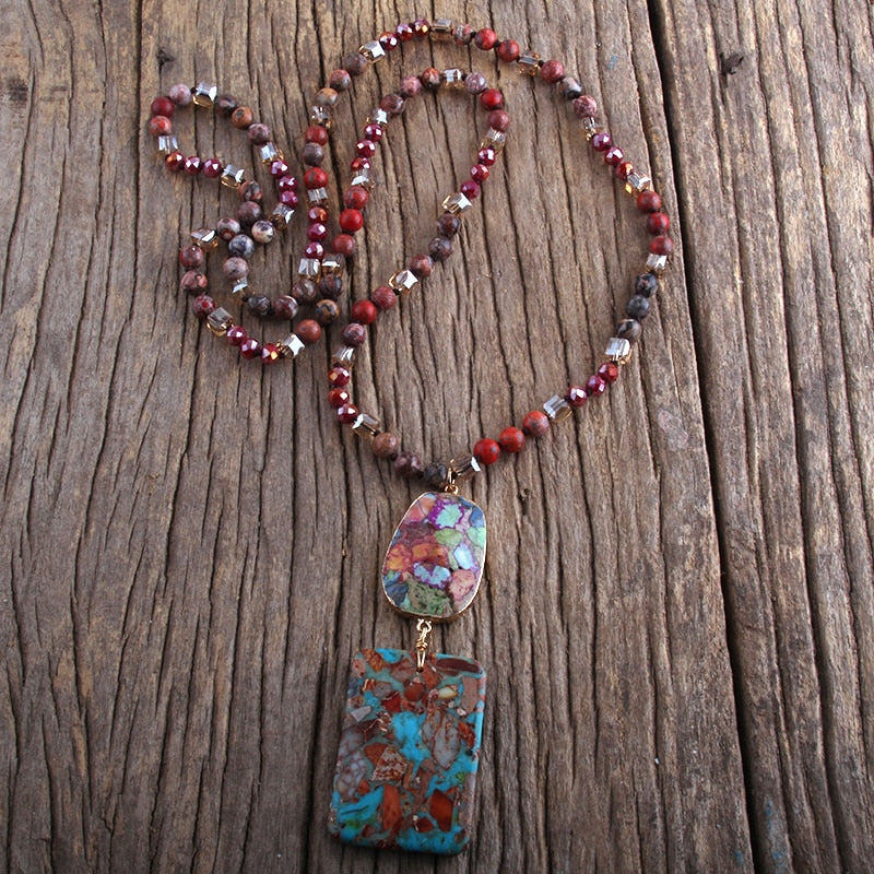 Natural stone cowgirl Dutton necklace