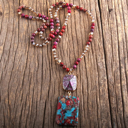 Natural stone cowgirl Dutton necklace