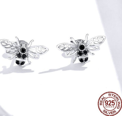 925 Silver Honey bee earrings