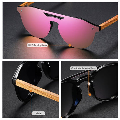 Natural Wooden Sunglasses Men Polarized Fashion Sun Glasses