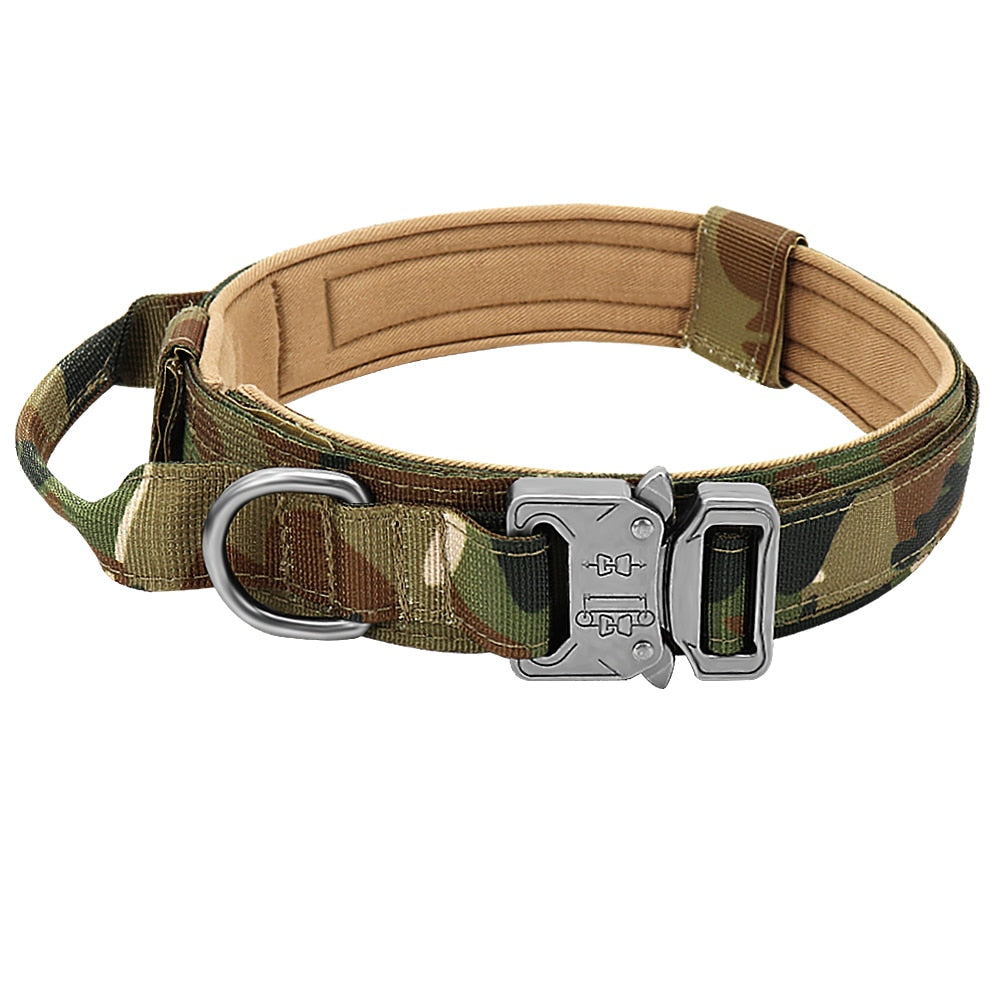 Tactical Dog Collar With Handle Durable Military Nylon