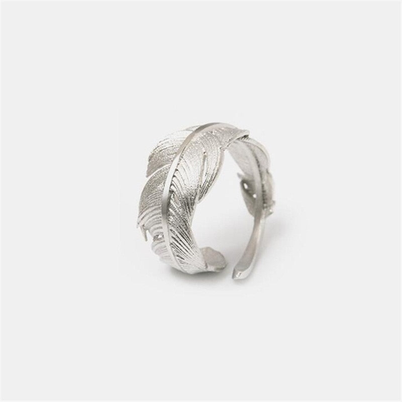 sterling silver feather ring