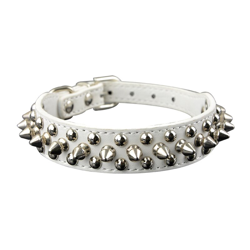 Studded round spikes dog collar