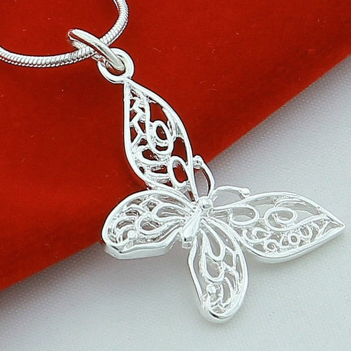 925 Sterling Silver Butterfly Pendant for her