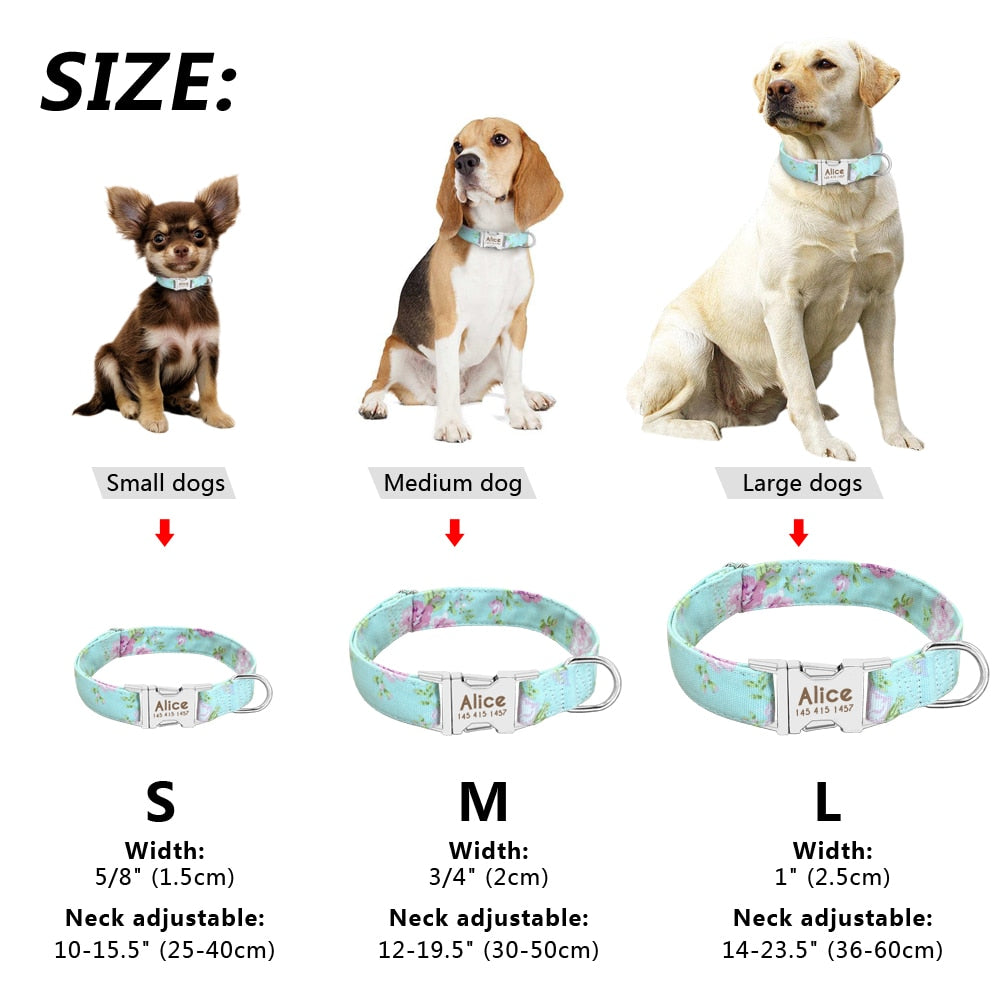 Dog Collar Personalized Nylon Pet Tag