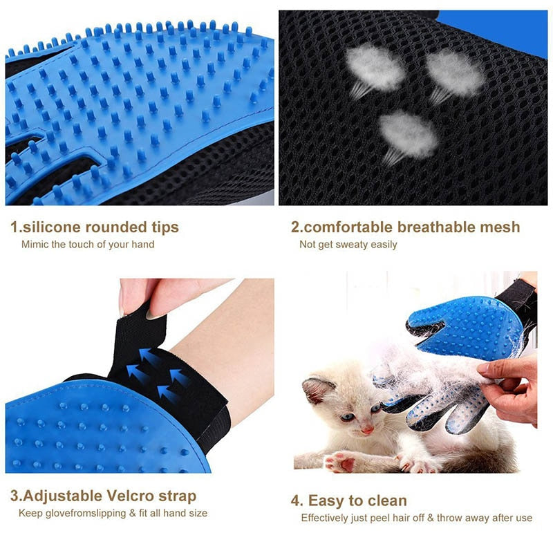 Pet grooming shedding glove