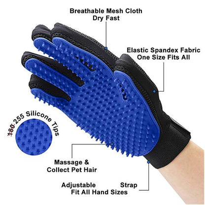 Pet grooming shedding glove