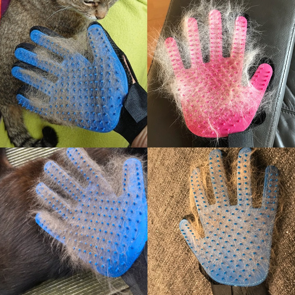 Pet grooming shedding glove