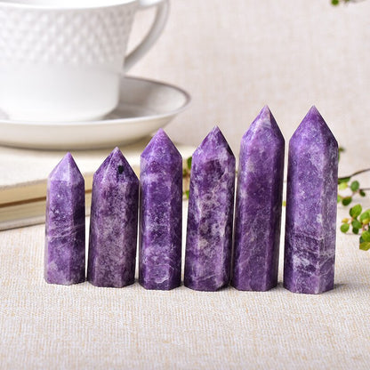 Lapidolite Purple quartz tower for energetic healing