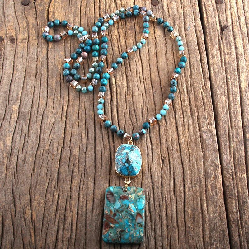 Natural stone cowgirl Dutton necklace