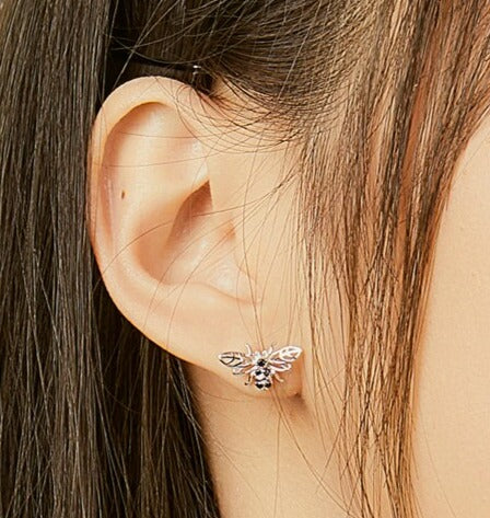 925 Silver Honey bee earrings