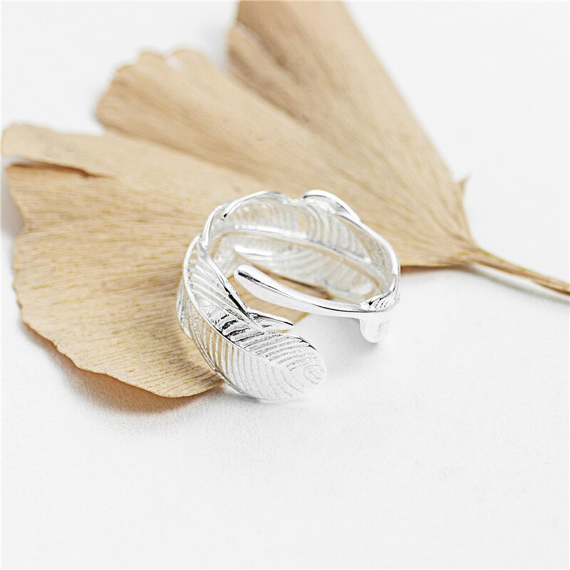 sterling silver feather ring