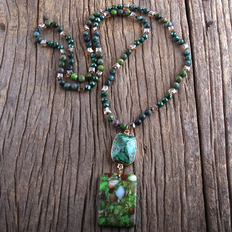 Natural stone cowgirl Dutton necklace