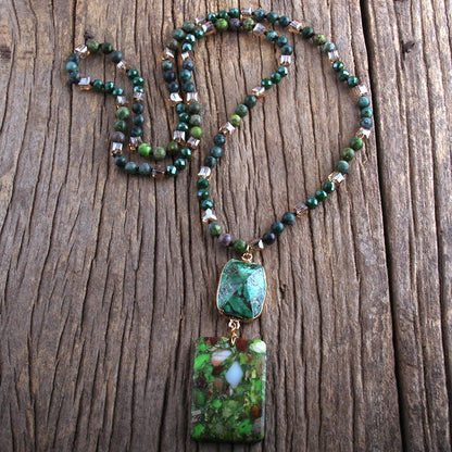 Natural stone cowgirl Dutton necklace