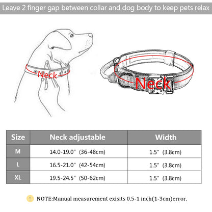 Tactical Dog Collar With Handle Durable Military Nylon