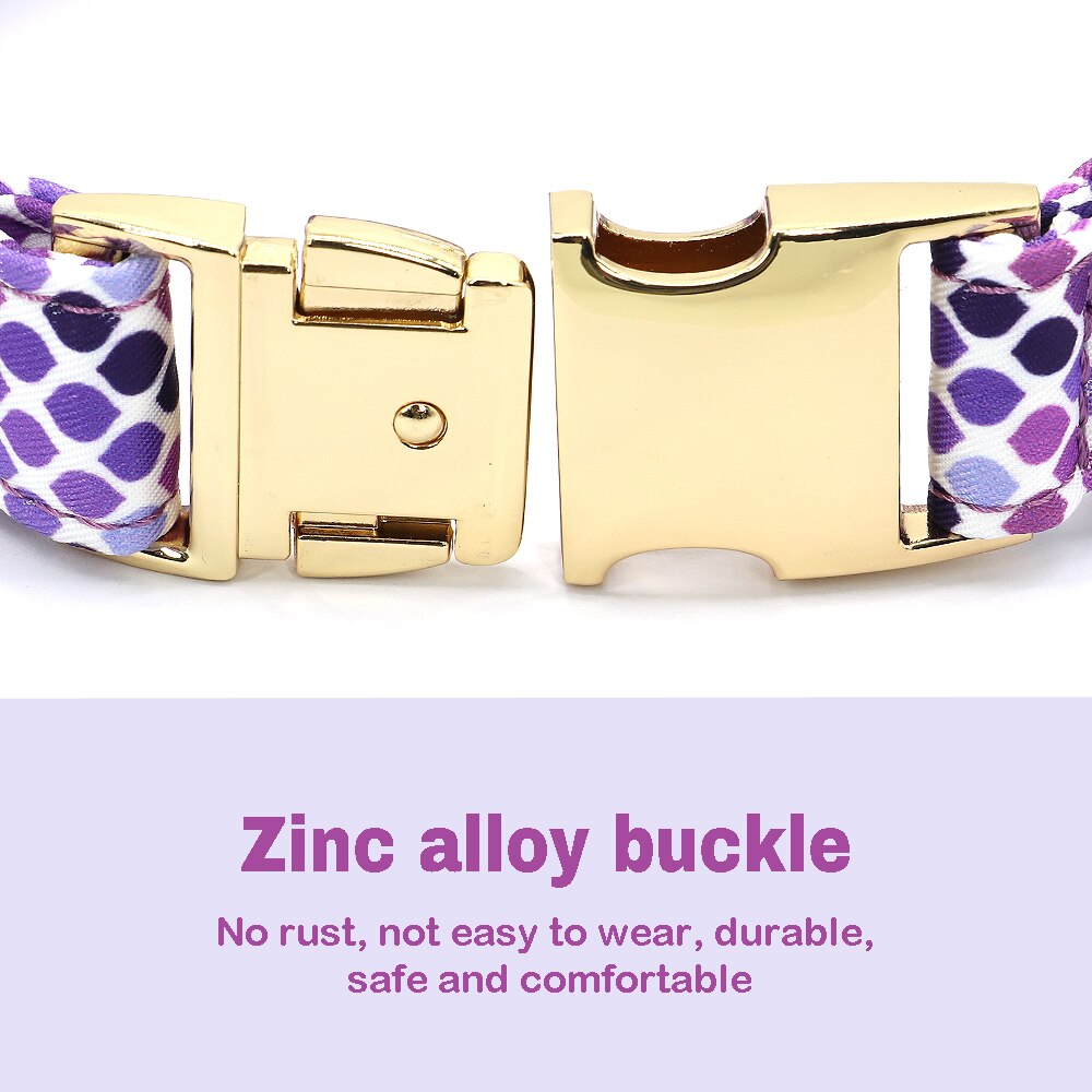 Custom engraved nylon print dog collar