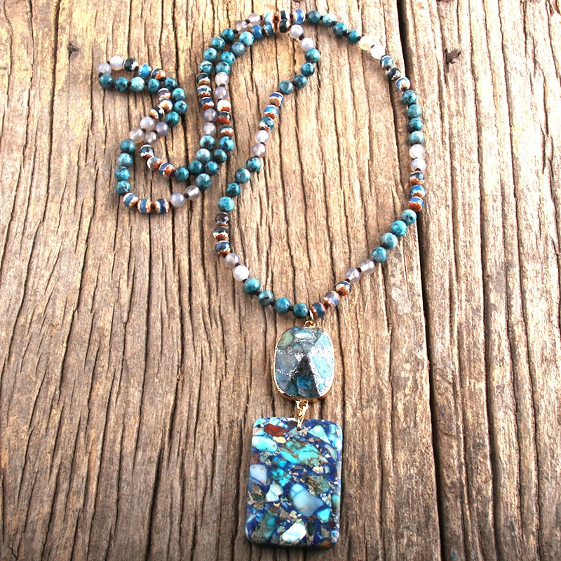 Natural stone cowgirl Dutton necklace