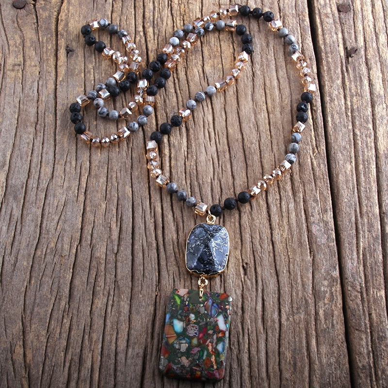 Natural stone cowgirl Dutton necklace