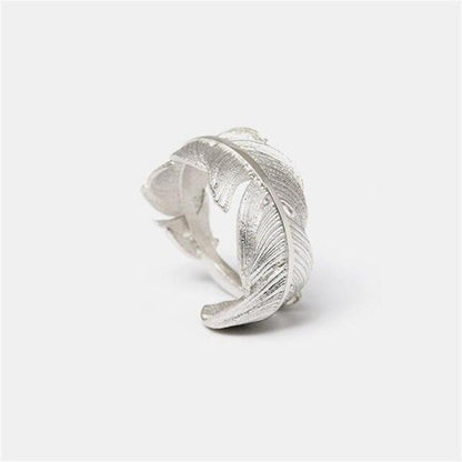 sterling silver feather ring