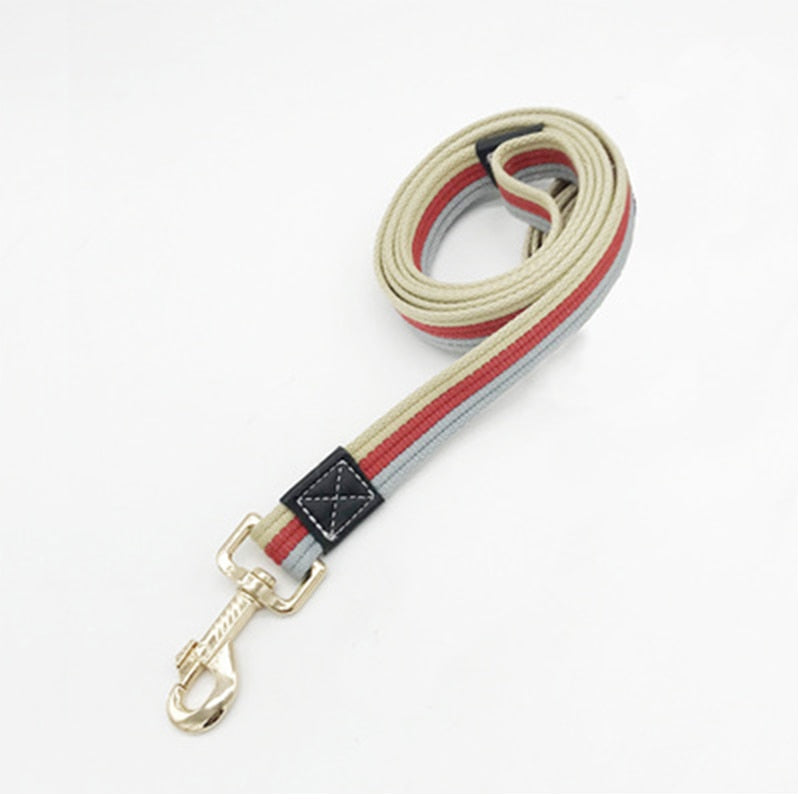 Thick, Adjustable, Canvas Pet Dog Leash and Collar