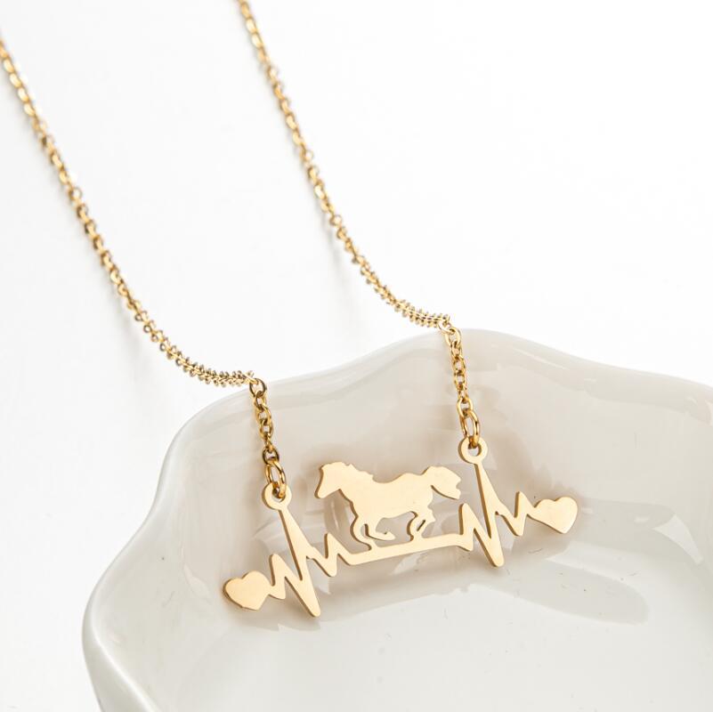 Lucky cowgirl horse necklace