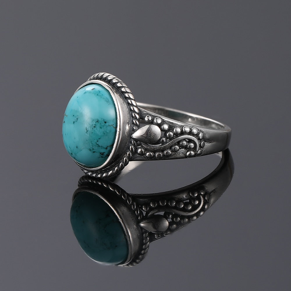 Turquoise oval ring