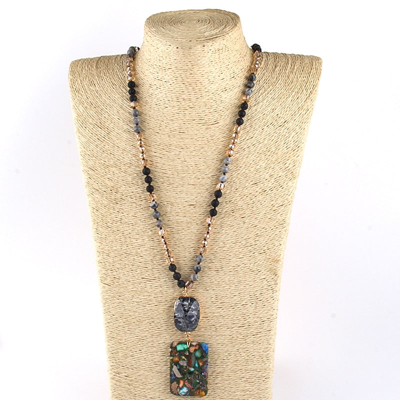 Natural stone cowgirl Dutton necklace