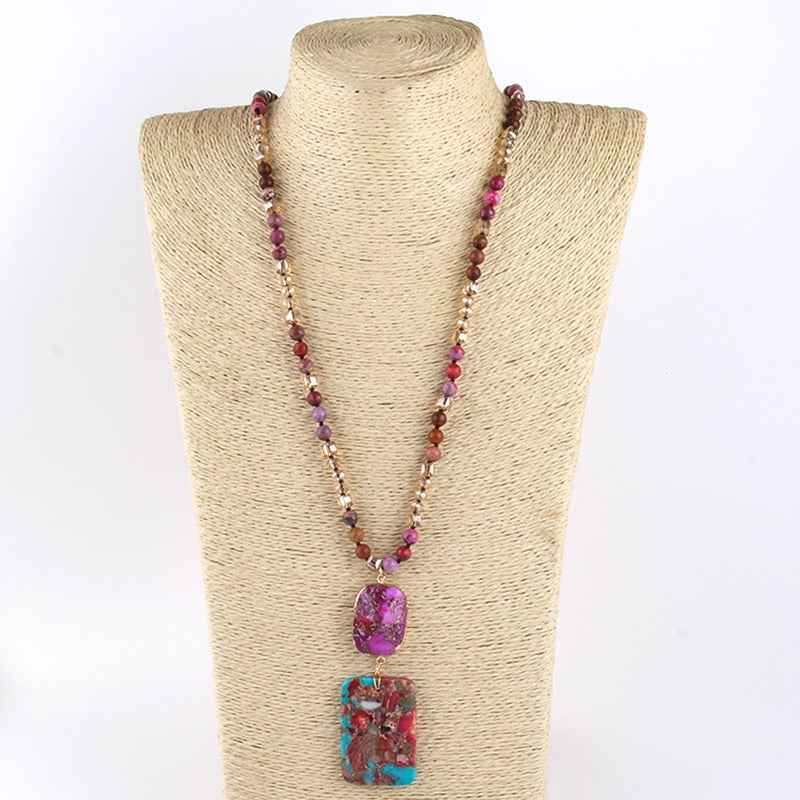 Natural stone cowgirl Dutton necklace