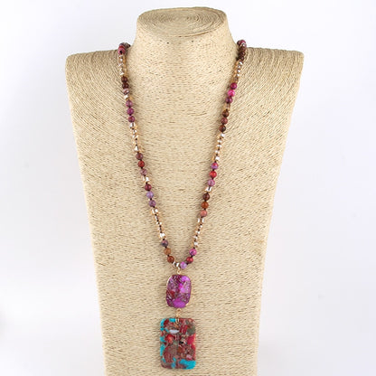 Natural stone cowgirl Dutton necklace