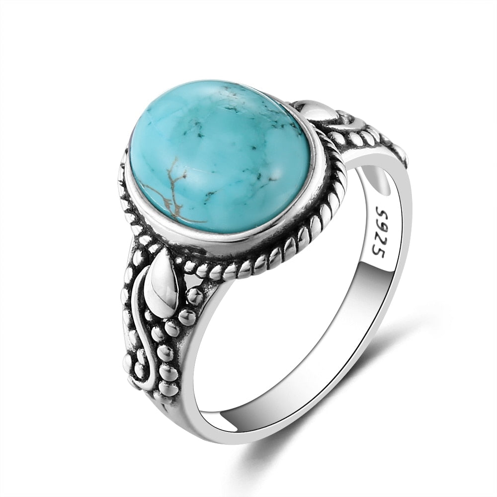 Turquoise oval ring