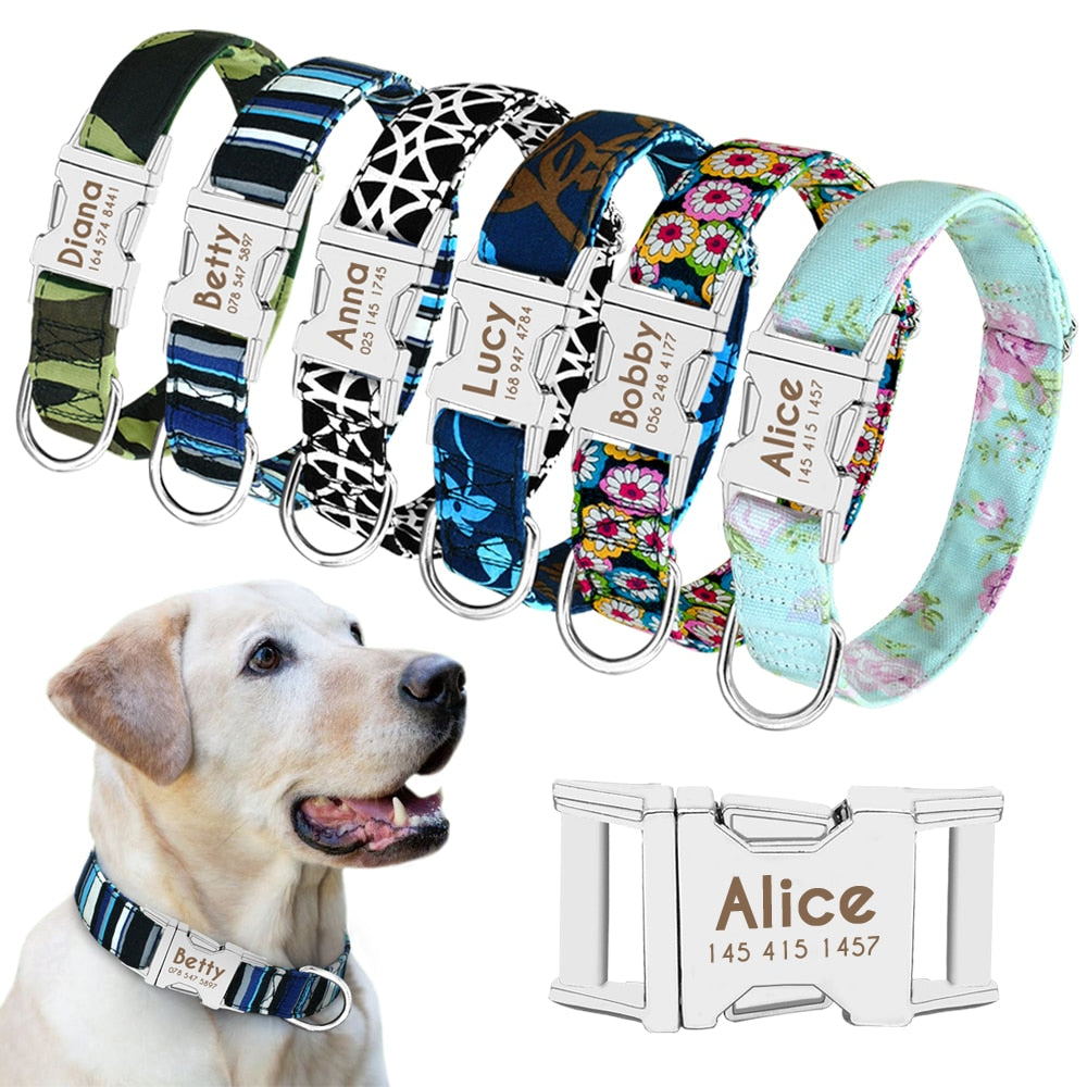 Dog Collar Personalized Nylon Pet Tag