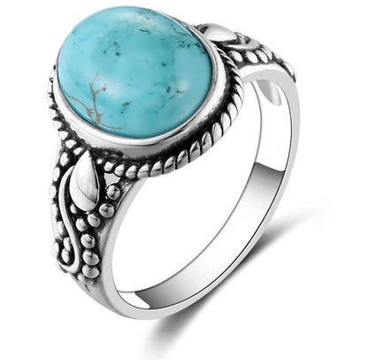 Turquoise oval ring